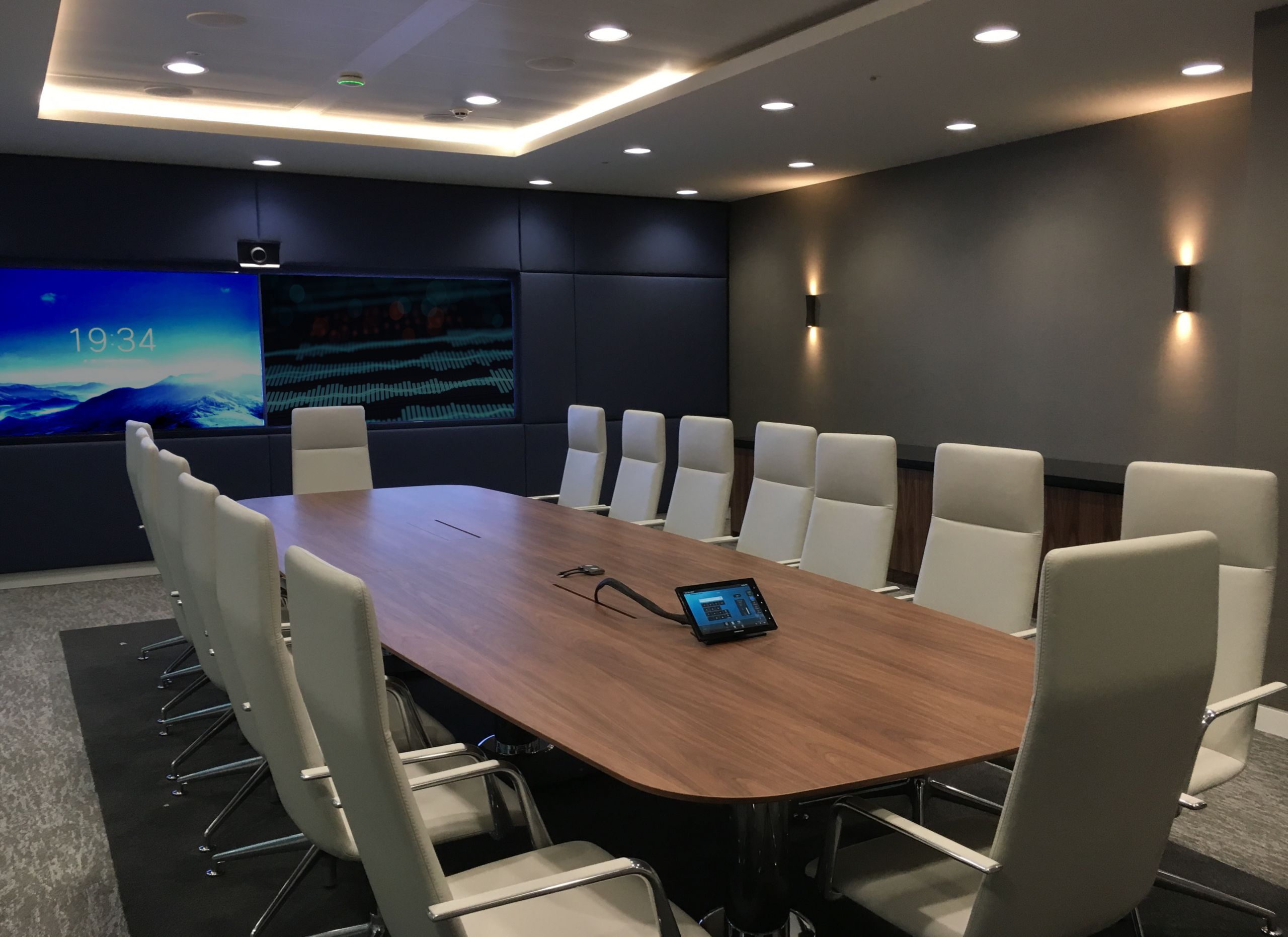 Meeting room with visual audio setup