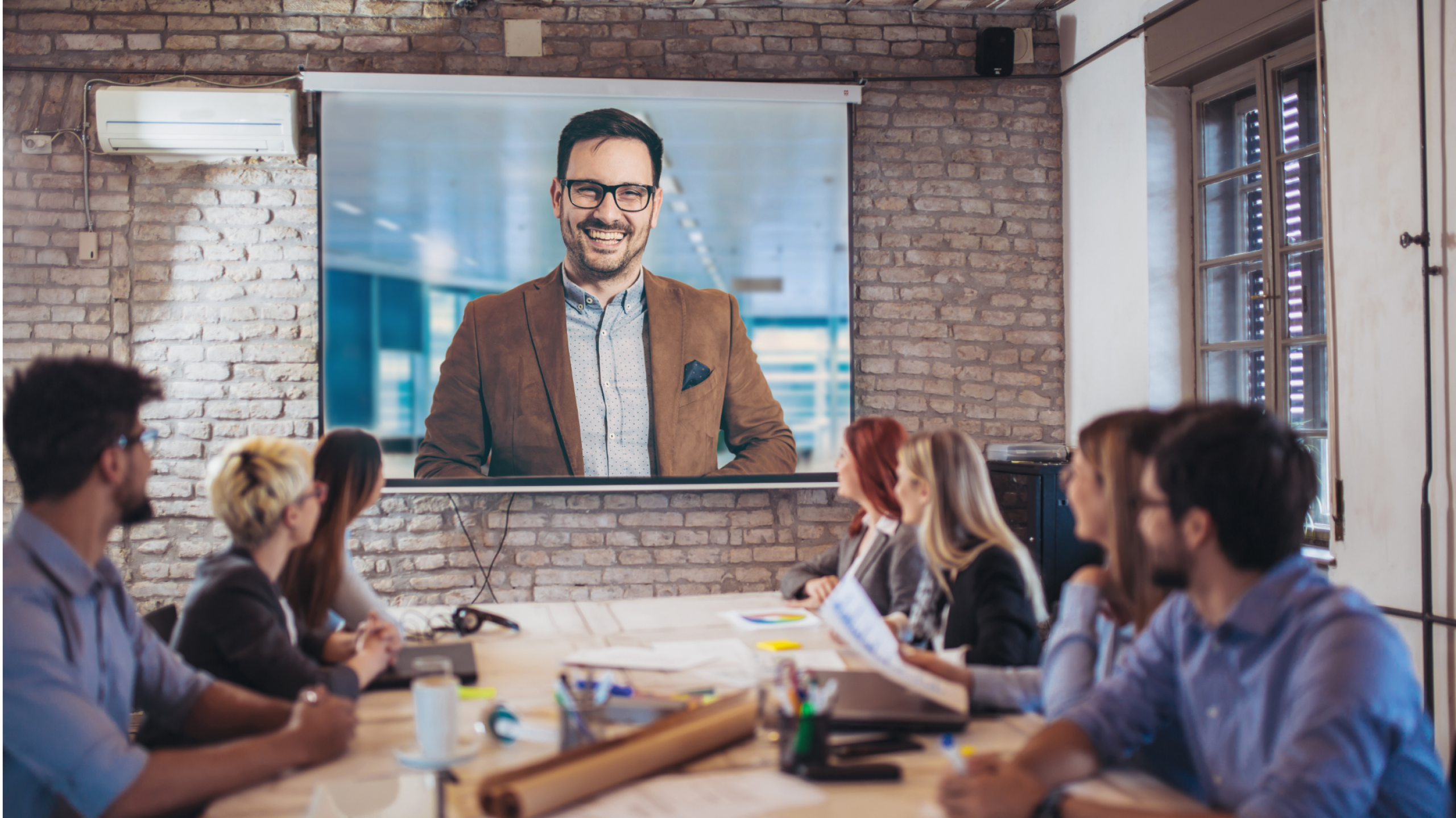 Video Conference - large pic of presenter Image