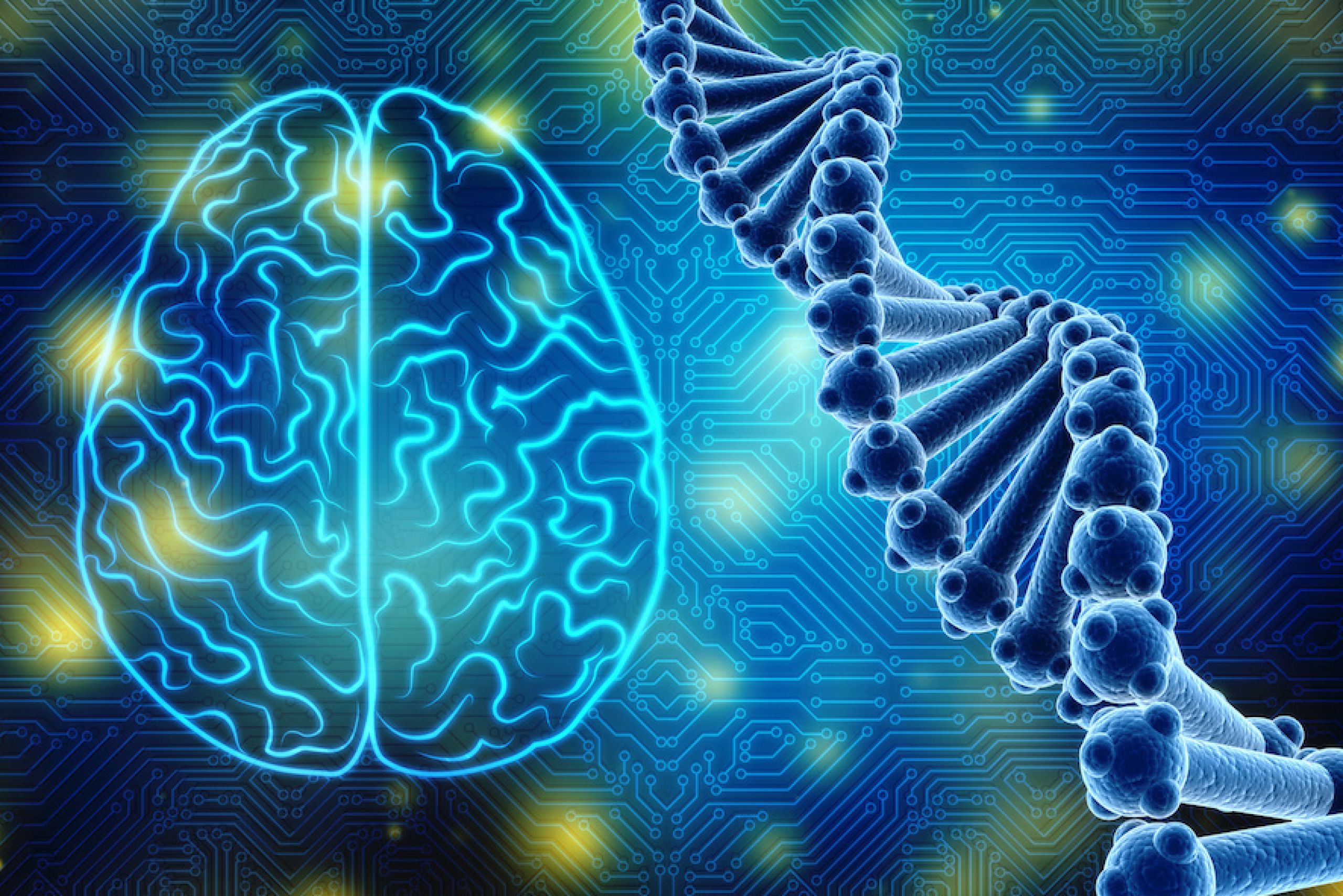 Amicus Therapeutics brains & DNA Helix diagram